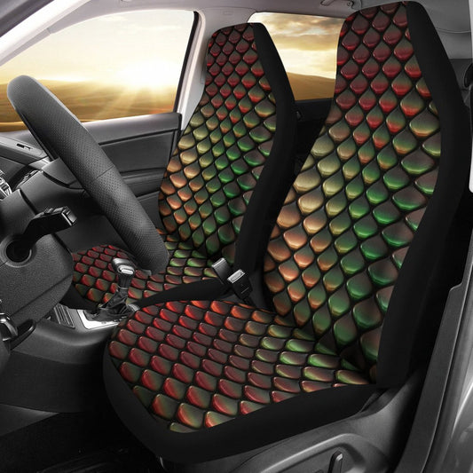 Snake Skin Colorful Print Universal Fit Car Seat Covers-JorJune