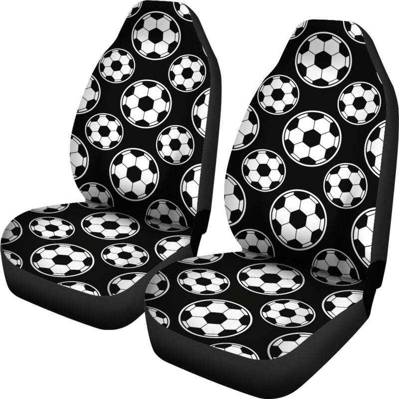 Soccer Ball Black Print Pattern Universal Fit Car Seat Covers