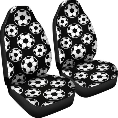 Soccer Ball Black Print Pattern Universal Fit Car Seat Covers