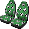 Soccer Ball Green Background Print Universal Fit Car Seat Covers