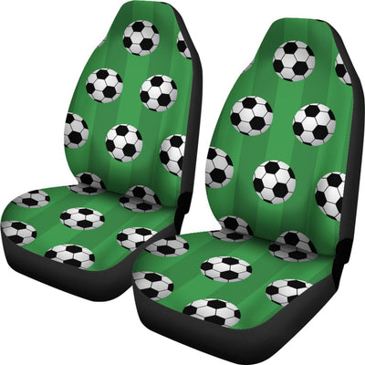 Soccer Ball Green Background Print Universal Fit Car Seat Covers