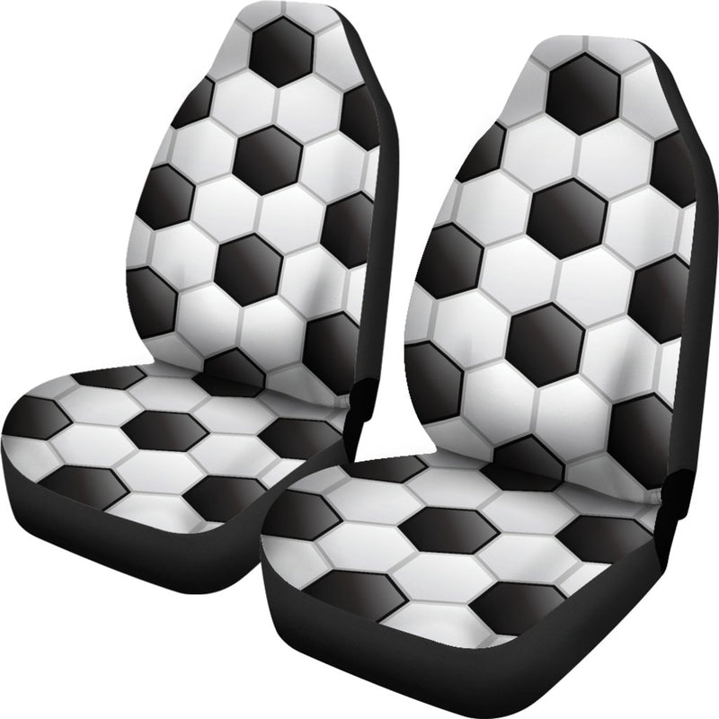 Soccer Ball Texture Print Pattern Universal Fit Car Seat Covers