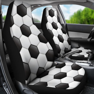 Soccer Ball Texture Print Pattern Universal Fit Car Seat Covers