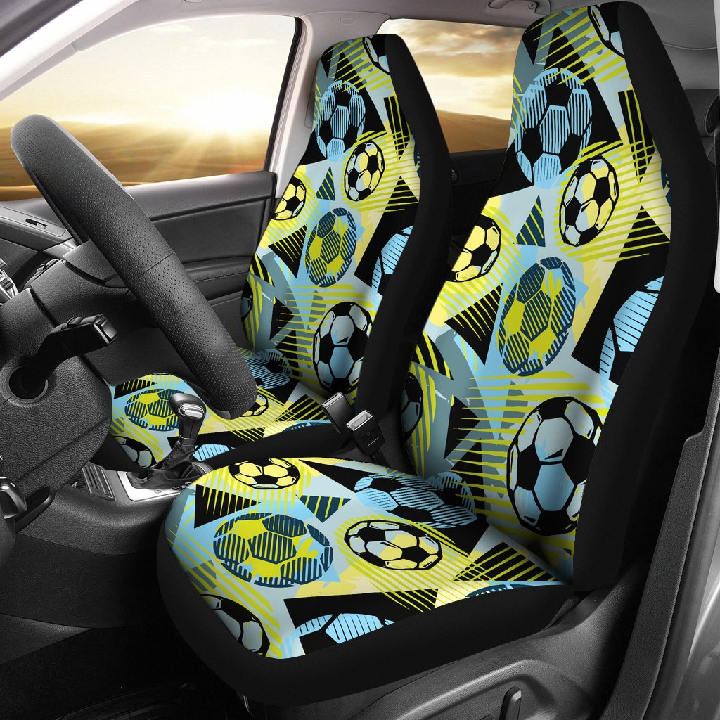 Soccer Ball Themed Print Design Universal Fit Car Seat Covers