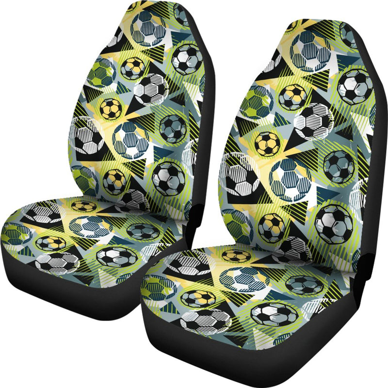 Soccer Ball Themed Print Pattern Universal Fit Car Seat Covers