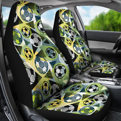 Soccer Ball Themed Print Pattern Universal Fit Car Seat Covers