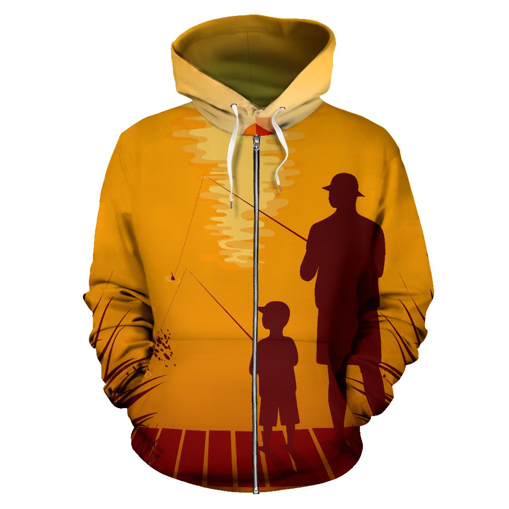 Son Dad Fishing All Over Zip Up Hoodie