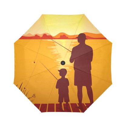 Son Dad Fishing Automatic Foldable Umbrella