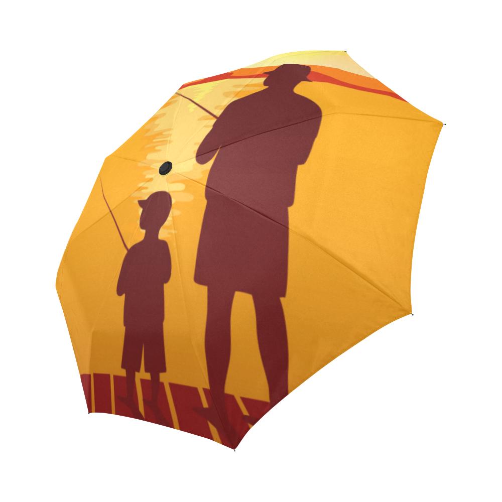Son Dad Fishing Automatic Foldable Umbrella