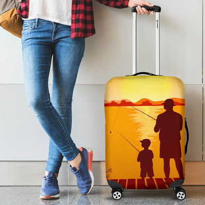 Son Dad Fishing Luggage Cover Protector