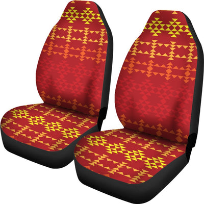 Southwest Red Gold Design Themed Print Universal Fit Car Seat Covers-JorJune