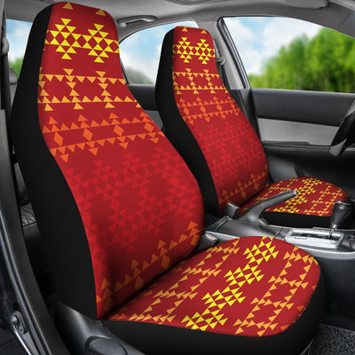 Southwest Red Gold Design Themed Print Universal Fit Car Seat Covers-JorJune