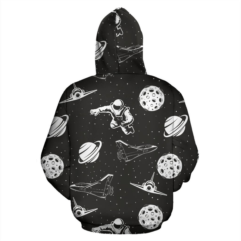 Space Astronauts Print All Over Zip Up Hoodie