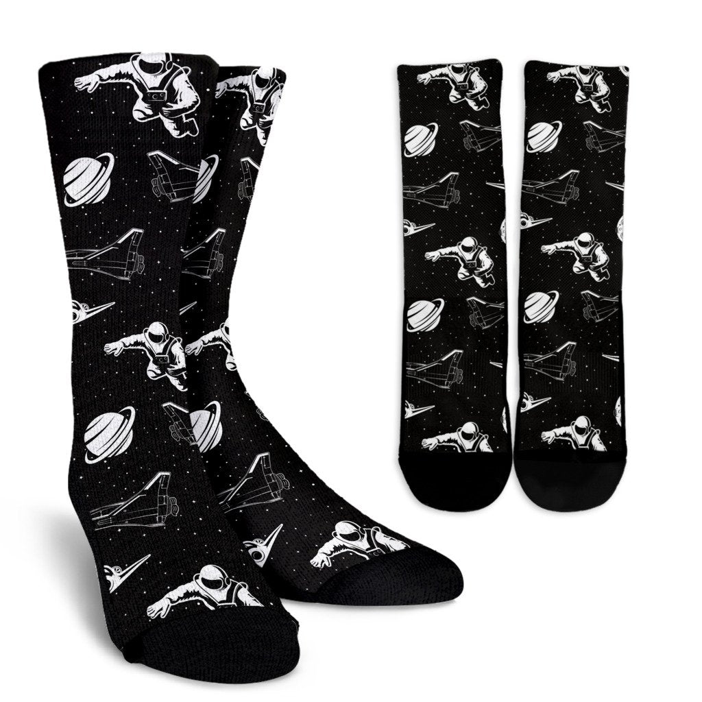 Space Astronauts Print Crew Socks