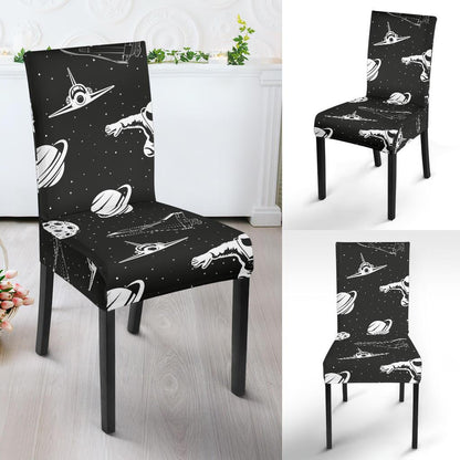 Space Astronauts Print Dining Chair Slipcover-JORJUNE.COM