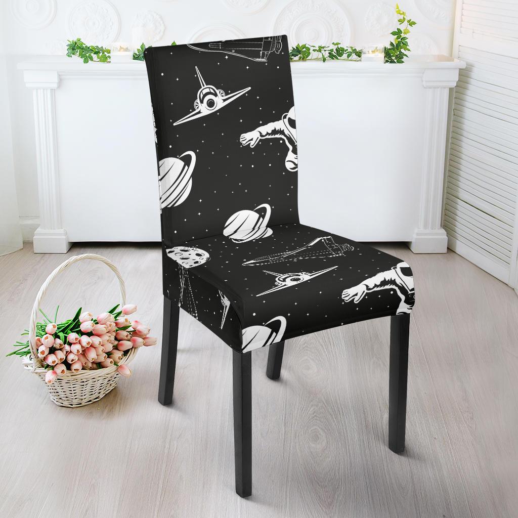 Space Astronauts Print Dining Chair Slipcover-JORJUNE.COM