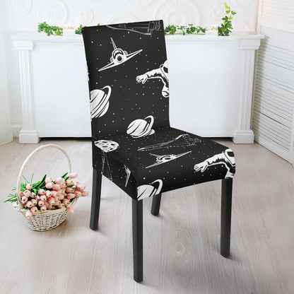 Space Astronauts Print Dining Chair Slipcover-JORJUNE.COM