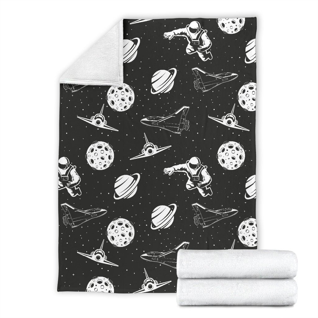 Space Astronauts Print Fleece Blanket