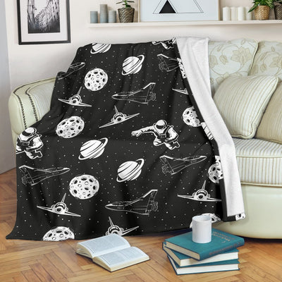 Space Astronauts Print Fleece Blanket