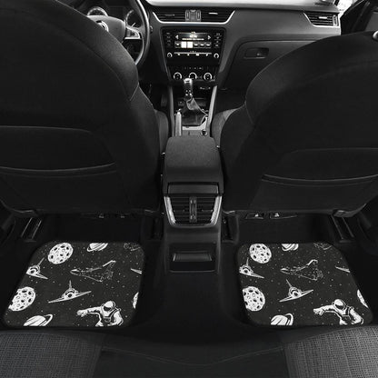 Space Astronauts Print Front and Back Car Floor Mats