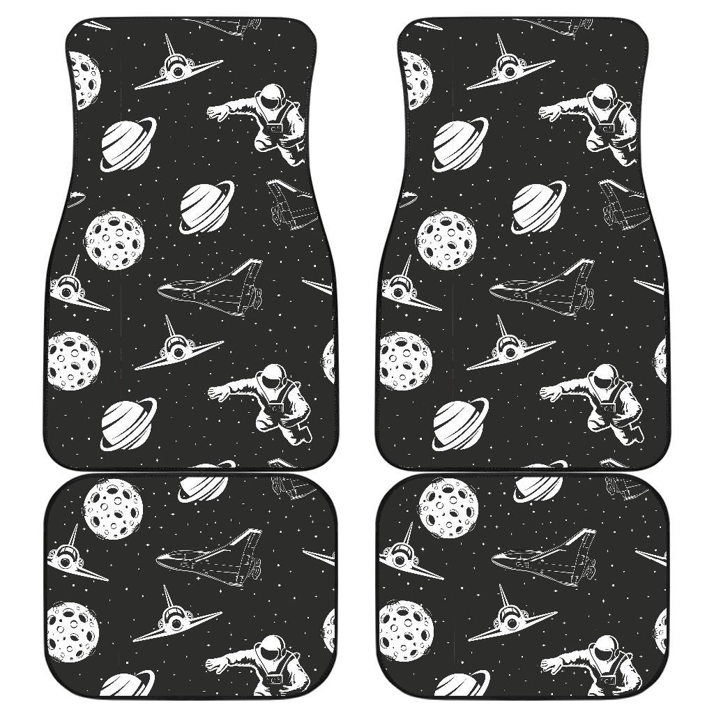 Space Astronauts Print Front and Back Car Floor Mats