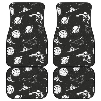 Space Astronauts Print Front and Back Car Floor Mats