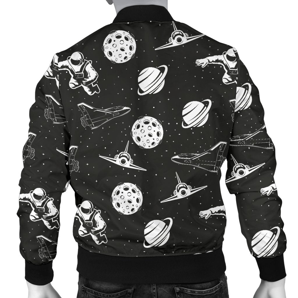 Space Astronauts Print Men Casual Bomber Jacket