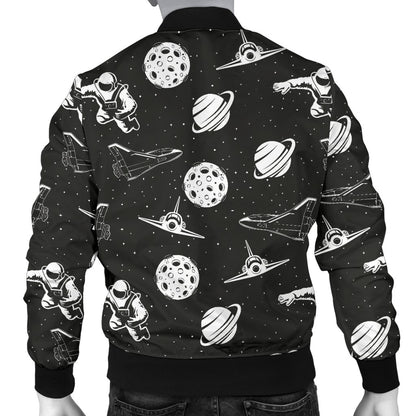 Space Astronauts Print Men Casual Bomber Jacket