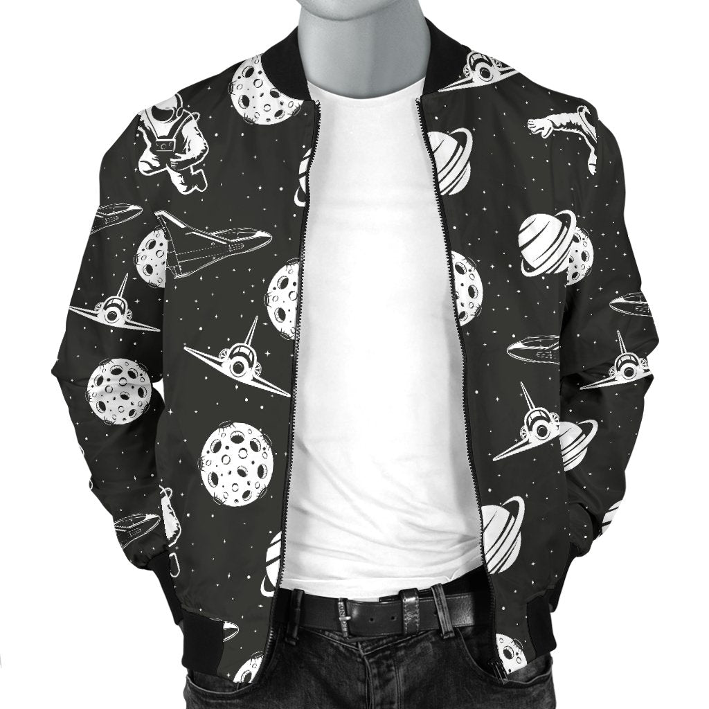 Space Astronauts Print Men Casual Bomber Jacket