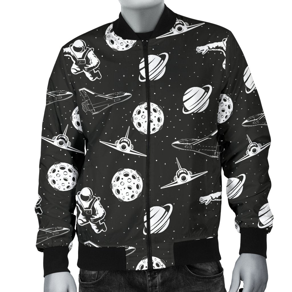 Space Astronauts Print Men Casual Bomber Jacket