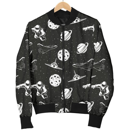 Space Astronauts Print Men Casual Bomber Jacket
