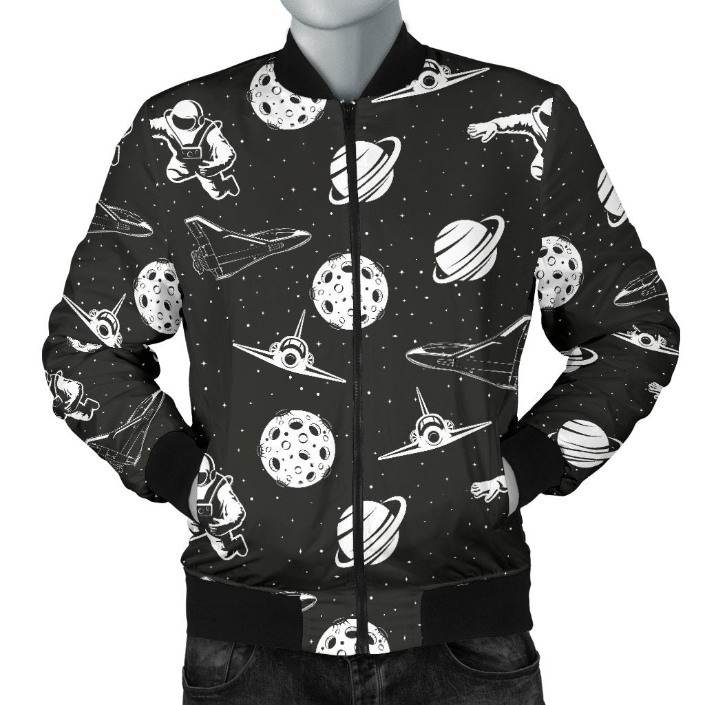 Space Astronauts Print Men Casual Bomber Jacket