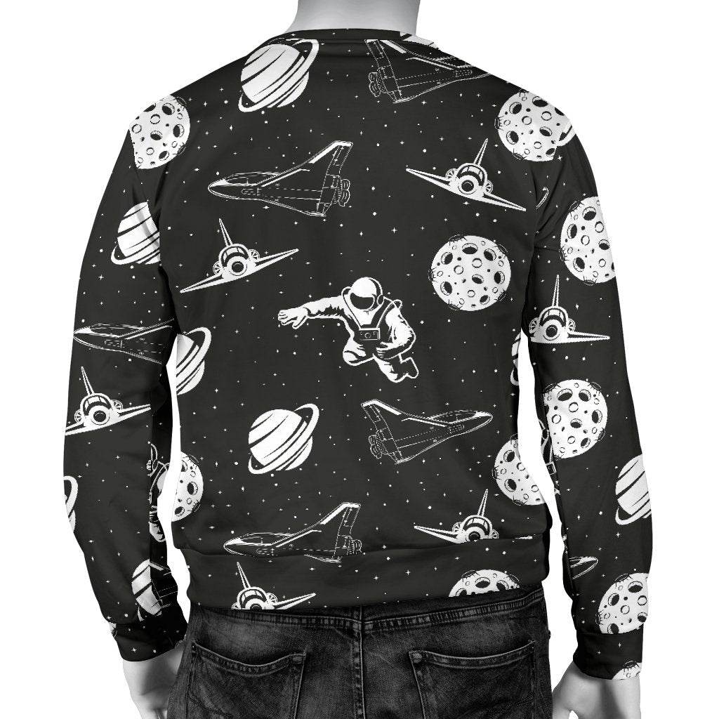 Space Astronauts Print Men Crewneck Sweatshirt