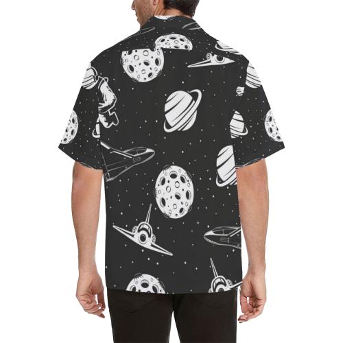 Space Astronauts Print Men Hawaiian Shirt