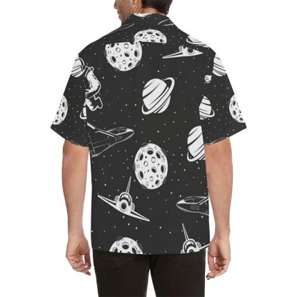 Space Astronauts Print Men Hawaiian Shirt