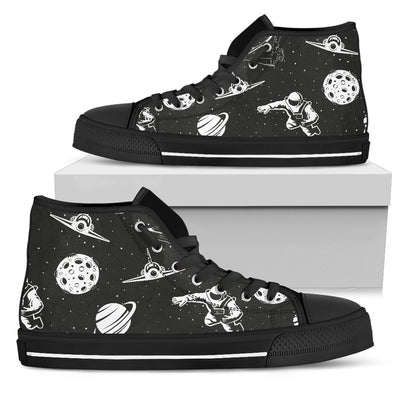 Space Astronauts Print Men High Top Shoes