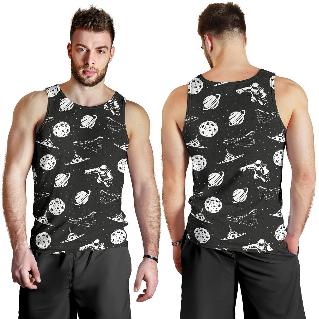 Space Astronauts Print Men Tank Top