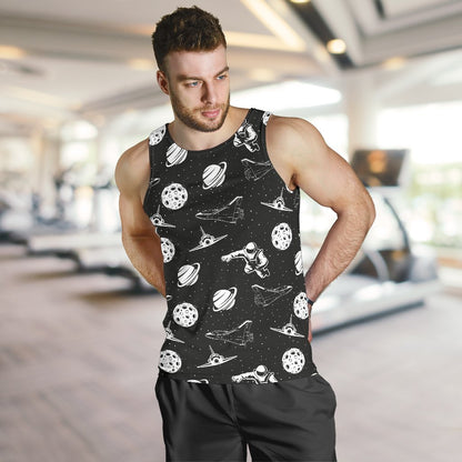 Space Astronauts Print Men Tank Top