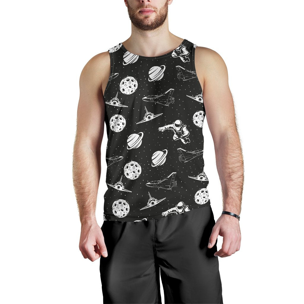 Space Astronauts Print Men Tank Top