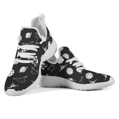 Space Astronauts Print Mesh Knit Sneakers Shoes