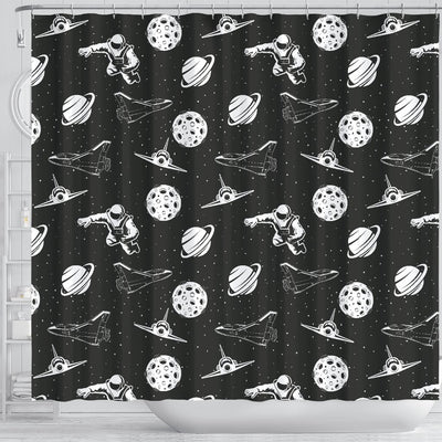 Space Astronauts Print Shower Curtain