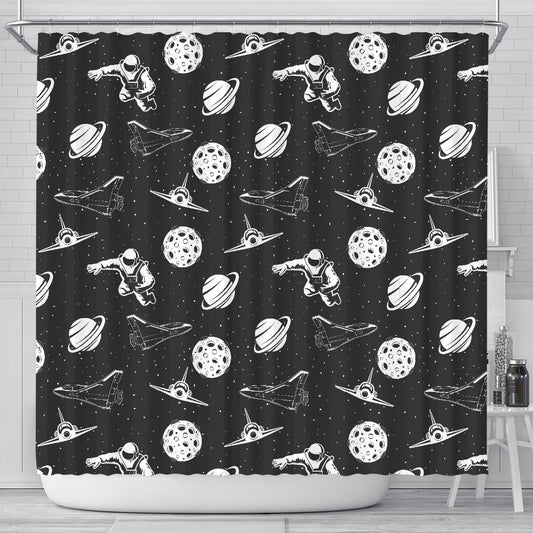 Space Astronauts Print Shower Curtain