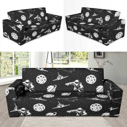 Space Astronauts Print Sofa Slipcover-JORJUNE.COM