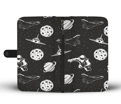 Space Astronauts Print Wallet Phone Case