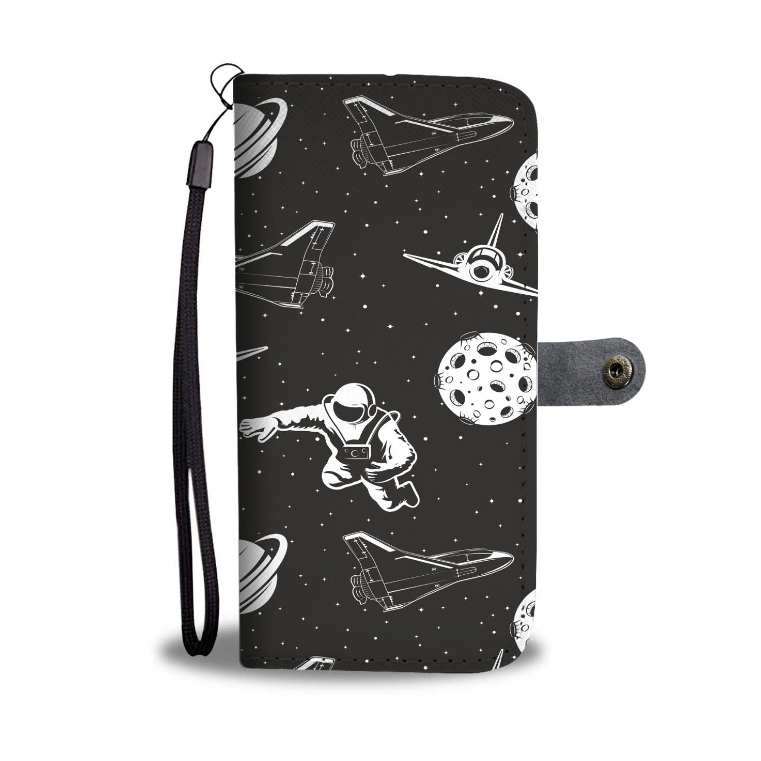 Space Astronauts Print Wallet Phone Case