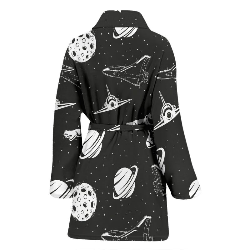 Space Astronauts Print Women Bath Robe