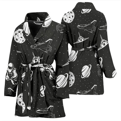 Space Astronauts Print Women Bath Robe
