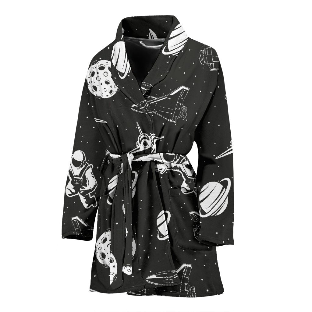 Space Astronauts Print Women Bath Robe