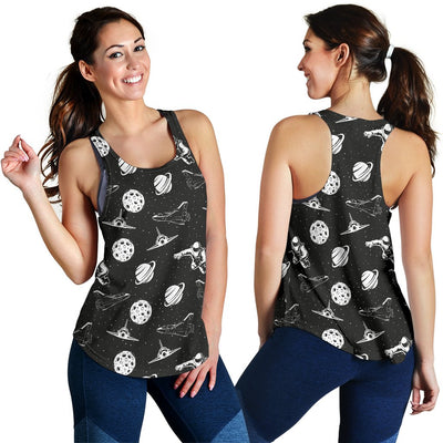 Space Astronauts Print Women Racerback Tank Top