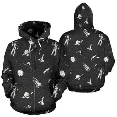 Space Pattern All Over Zip Up Hoodie